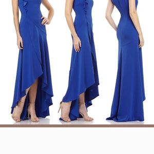 Carmen Marc Valvo Sapphire High Low Gown